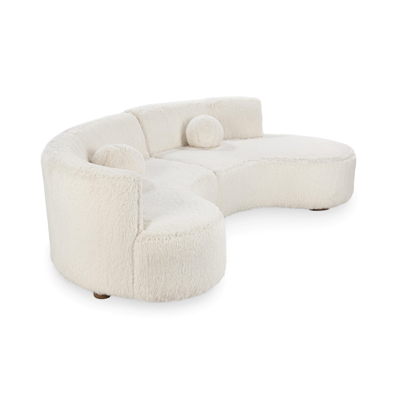 Classic Concepts Octavia Upholstered Fabric Sectional in Vanilla