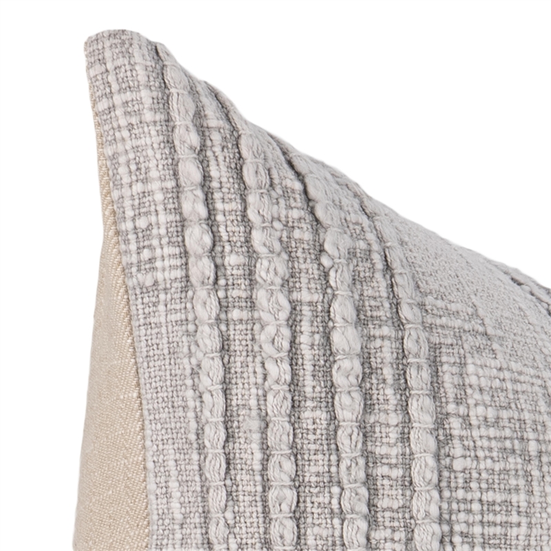 Classic Concepts Gratitude Cotton Fabric Throw Pillow in Gray