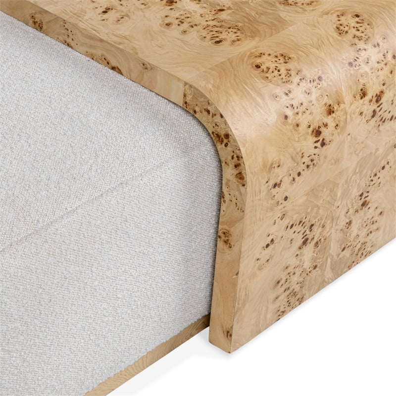 Classic Concepts Kenan Upholstered Fabric Cocktail Coffee Table in Ivory