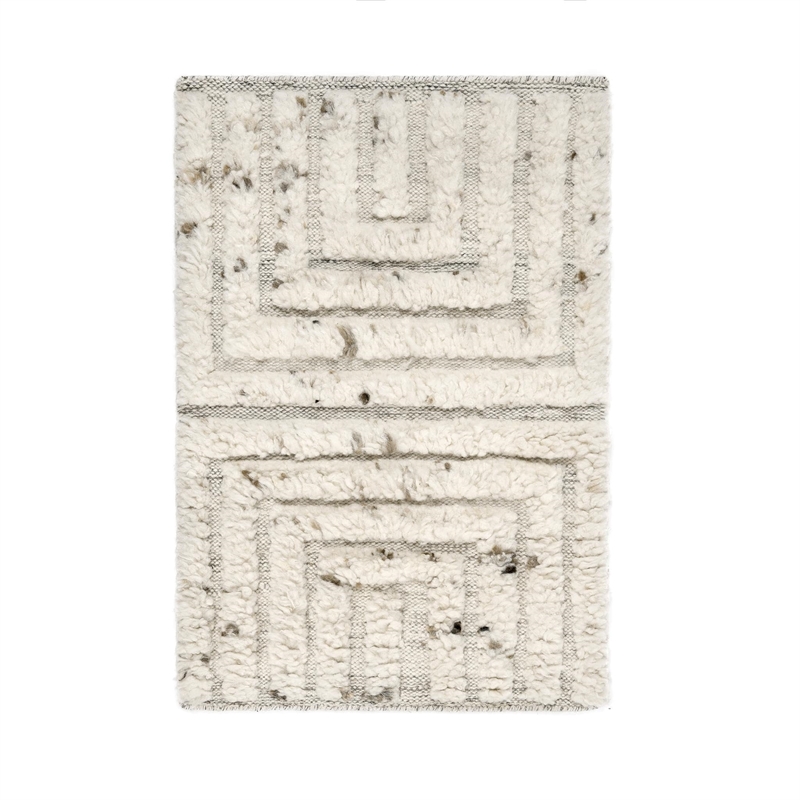 Classic Concepts Tahoe 2'x3' Handwoven Wool Blend Accent Rug in Ivory