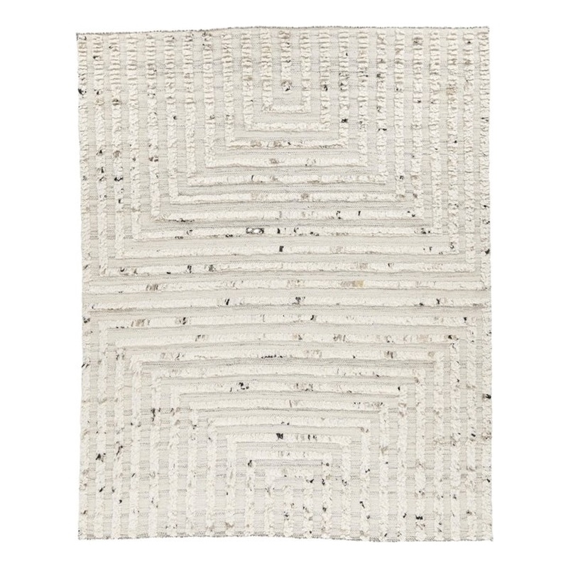 Classic Concepts Tahoe 9'x12' Handwoven Wool Blend Accent Area Rug in Ivory