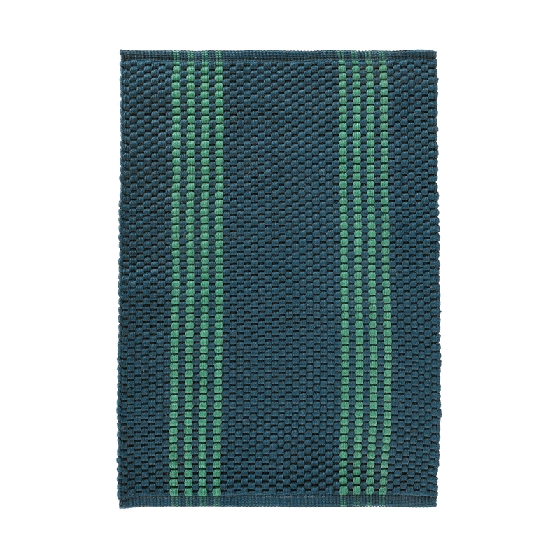 Classic Concepts Sorrento 2x3 Handwoven Performance Stripe Deep Blue Fabric Rug