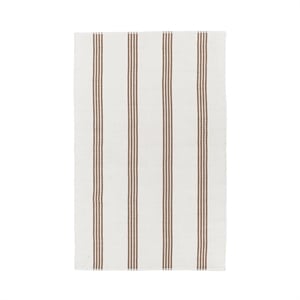Classic Concepts Sorrento 5x8 Handwoven Performance Stripe Ivory Fabric Area Rug