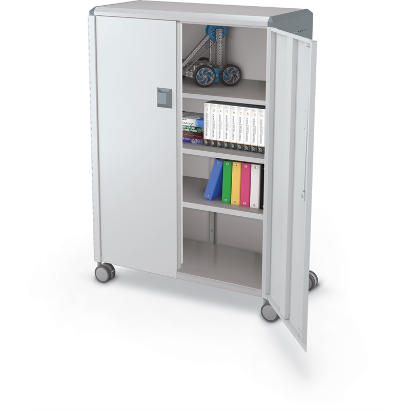 MooreCo Compass Cabinet Grande Cool Gray With Doors Shelves Caster