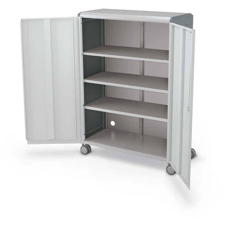 MooreCo Compass Cabinet Grande Cool Gray With Doors Shelves Caster