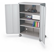 MooreCo Compass Cabinet Grande Cool Gray With Doors Shelves Caster