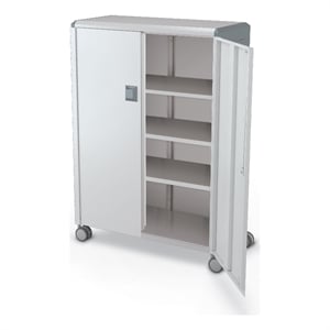 MooreCo Compass Cabinet Grande Cool Gray With Doors Shelves Caster