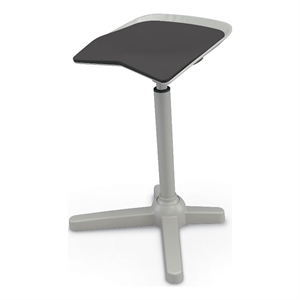MooreCo Elate Perch 33.8&quot Adjustable Polyurethane Stool with Steel Base in Black
