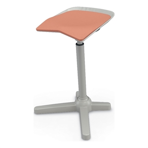 MooreCo Elate Perch 33.8&quot Adjustable Polyurethane Stool with Steel Base in Amber
