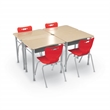 MooreCo Hard Plastic Student Desk Set of 2 Adjustable Height Rectangle Maple