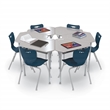 MooreCo Monroe Hard Plastic Student Desk Set of 2 Adjustable Height Grey