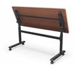 MooreCo Height Adjustable Flip Top Table 60x24 Beigewood Top Black Base