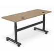 MooreCo Height Adjustable Flip Top Table 60x24 Buka Bark Top Black Base