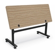MooreCo Height Adjustable Flip Top Table 60x24 Buka Bark Top Black Base