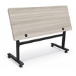 MooreCo Height Adjustable Flip Top Table 60x24 Grey Elm Top Black Base