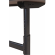 MooreCo Height Adjustable Flip Top Table 72x24 Fusion Maple Top Black Base