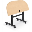 MooreCo Height Adjustable Flip Top Table 48x24 1/2 Round Maple Top Black Base