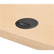 MooreCo Height Adjustable Flip Top Table 48x24 1/2 Round Maple Top Black Base