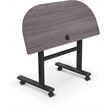 MooreCo Height Adjustable Flip Top Table 48x24 1/2 Rnd Sterli Ash Top Black Base