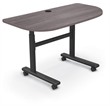 MooreCo Height Adjustable Flip Top Table 48x24 1/2 Rnd Sterli Ash Top Black Base