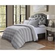 Michael Amini Albany 5-Piece Queen Cotton Linen Duvet Set in Gray