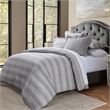 Michael Amini Albany 5-Piece Queen Cotton Linen Duvet Set in Gray