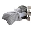 Michael Amini Albany 5-Piece Queen Cotton Linen Duvet Set in Gray