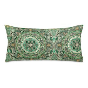 Michael Amini Emerald Isle Oblong Fabric Throw Pillow in Green/Indigo Set of 2