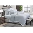 Michael Amini Atina 7-Piece Linen Fabric King Duvet Set in Gray