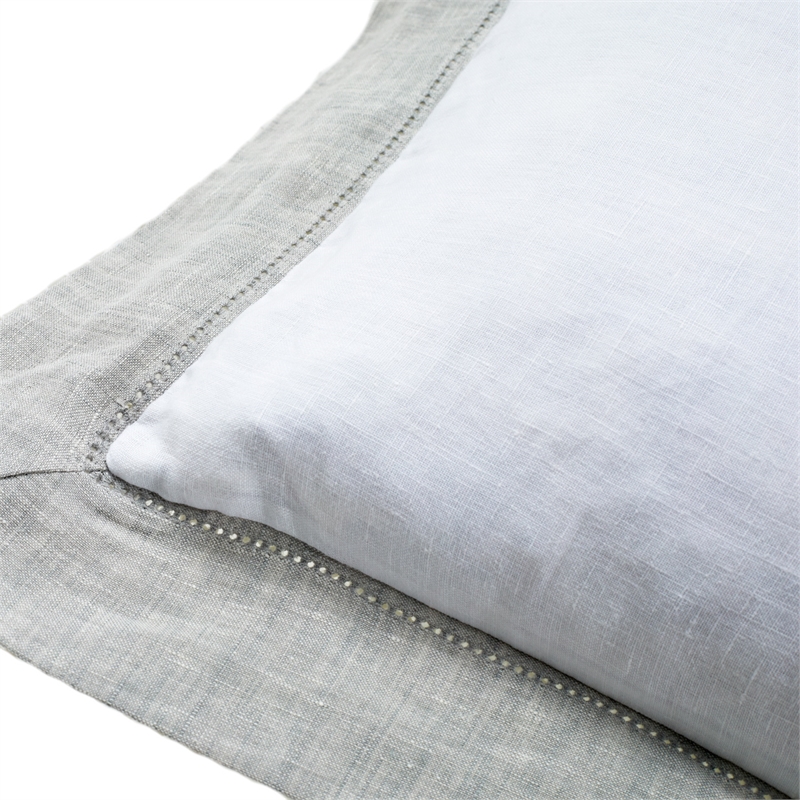 Michael Amini Atina 7-Piece Linen Fabric King Duvet Set in Gray