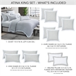 Michael Amini Atina 7-Piece Linen Fabric King Duvet Set in Gray