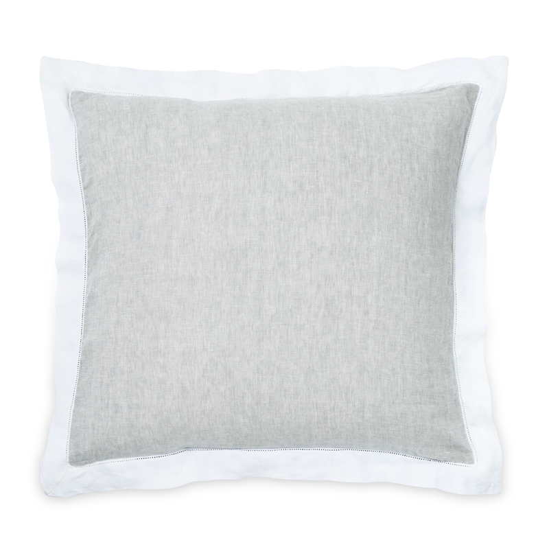 Michael Amini Atina 7-Piece Linen Fabric King Duvet Set in Gray