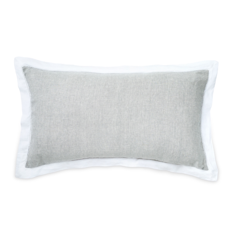 Michael Amini Atina 7-Piece Linen Fabric King Duvet Set in Gray