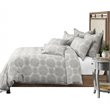 Michael Amini Reagan 8-piece Breathable Cotton King Duvet Set in Gray/Silver
