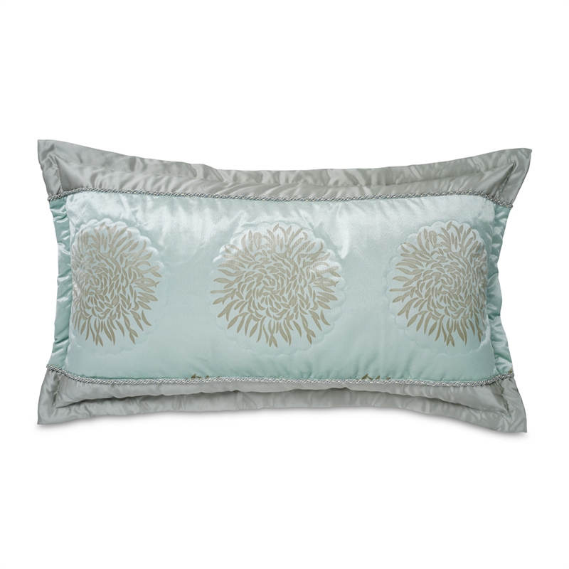 Michael Amini Regent 9-Piece Queen Velvet Comforter Set in Ice Blue/Silver