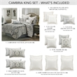 Michael Amini Cambria 10-piece Fabric King Comforter Set in Gray/Mineral