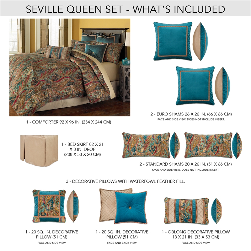 Michael Amini Seville 9-Piece Velvet Queen Comforter Set
