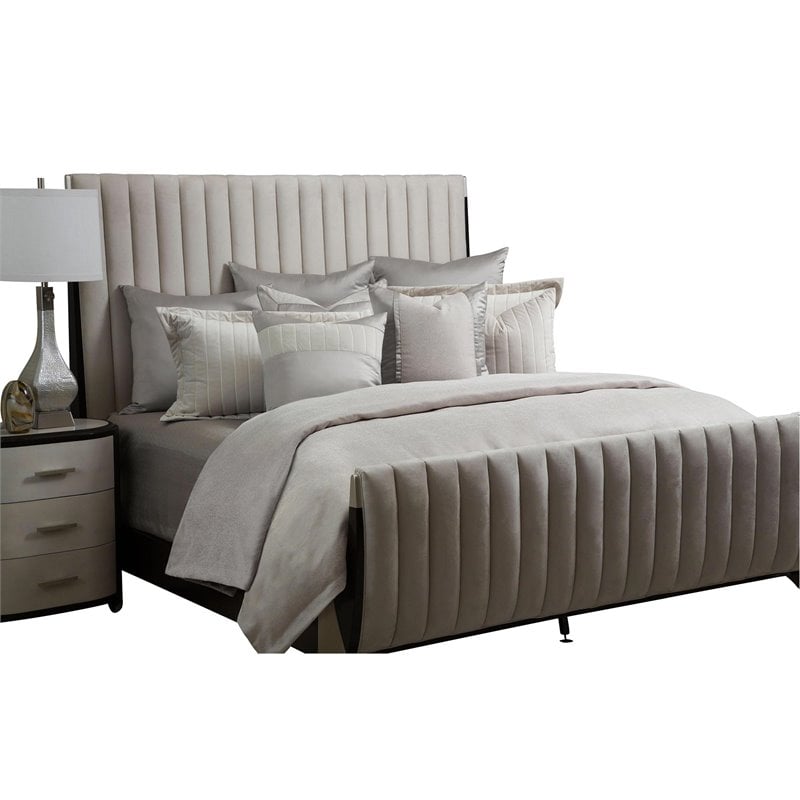 Michael Amini Skylar 9-Piece Queen Comforter Set in Champagne Ivory