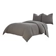 Michael Amini Trent 3-piece Embroidered Pebble Fabric King Duvet Set in Gray