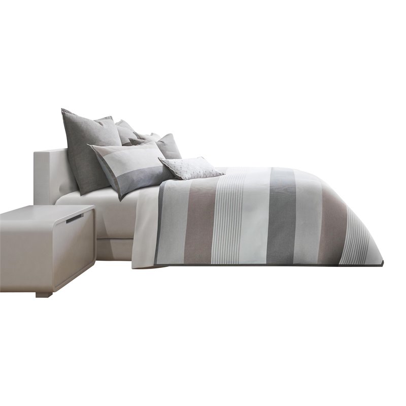 Michael Amini Ultra 8-piece King Cotton Duvet Set - Gray