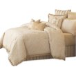 Michael Amini Carlton 10-piece Jacquard Fabric King Comforter Set in Ivory