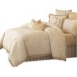 Michael Amini Carlton 9-piece Jacquard Fabric Queen Comforter Set in Ivory
