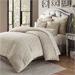 Michael Amini Carlyle 9-piece Fabric Queen Comforter Set in Natural/Platinum