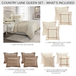 Michael Amini Country Lane 7-piece Fabric Queen Duvet Set in Tan/Natural