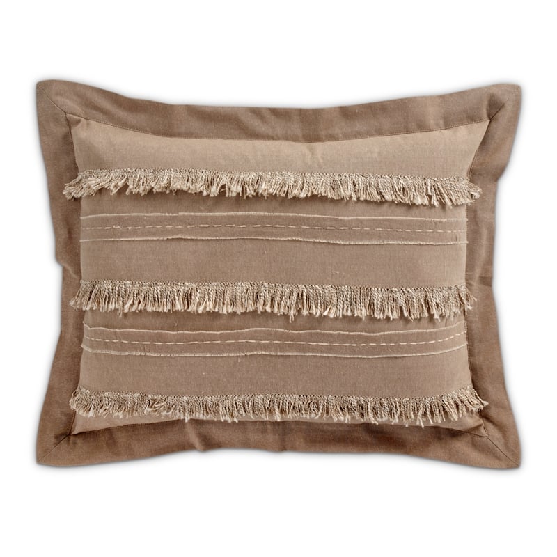 Michael Amini Country Lane 8-piece Fabric King Duvet Set in Tan/Natural