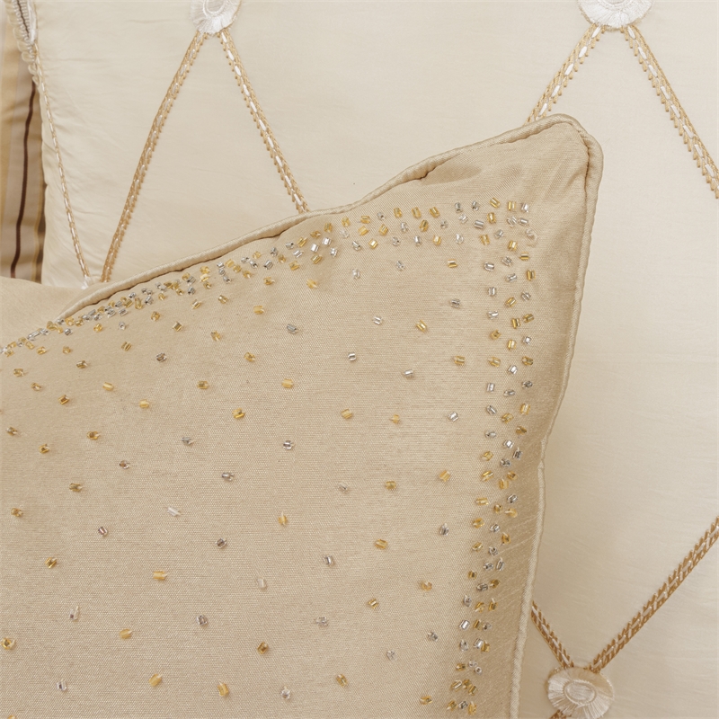 Michael Amini Luxembourg 13-piece Fabric King Comforter Set in Cream/Gold