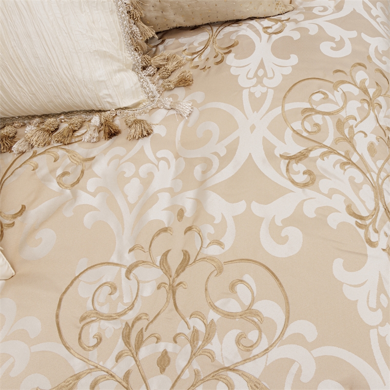 Michael Amini Luxembourg 13-piece Fabric King Comforter Set in Cream/Gold