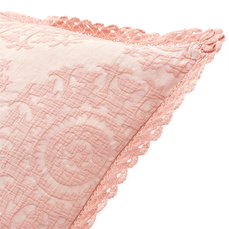 Michael Amini McKinley 3-piece Jacquard Cotton Queen Duvet Set in Quartz Pink