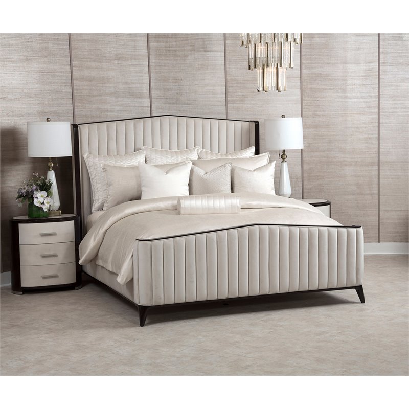 Michael Amini Oliver 10-piece Fabric King Comforter Set in Ivory/Gold Hint