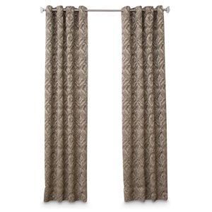 Michael Amini Batavia 50x84&quot Top Panel Fabric Window Treatment in Maple Brown